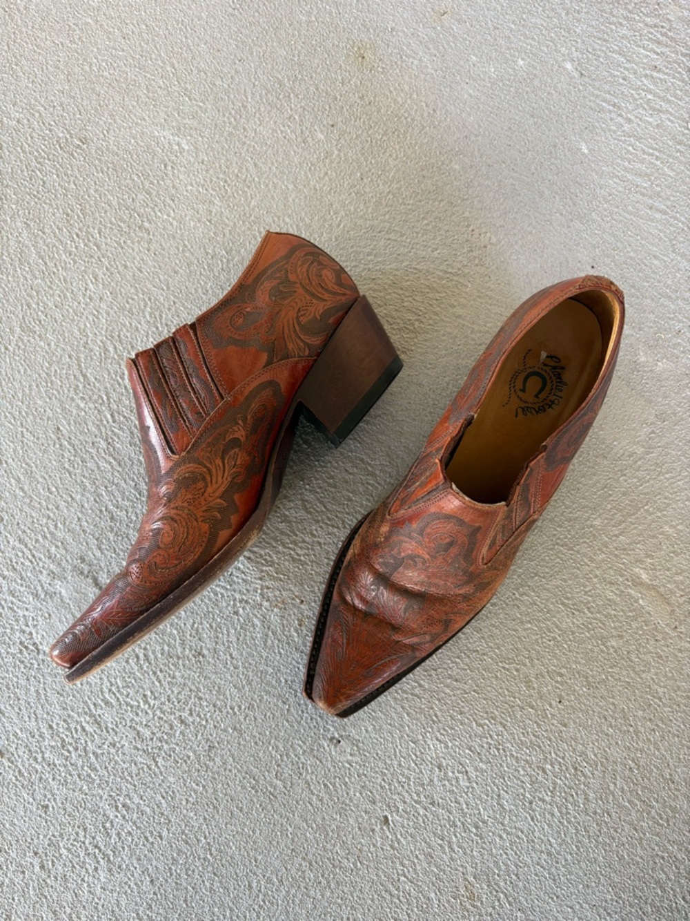 Charlie Horse Brown Leather Western Dress Boots